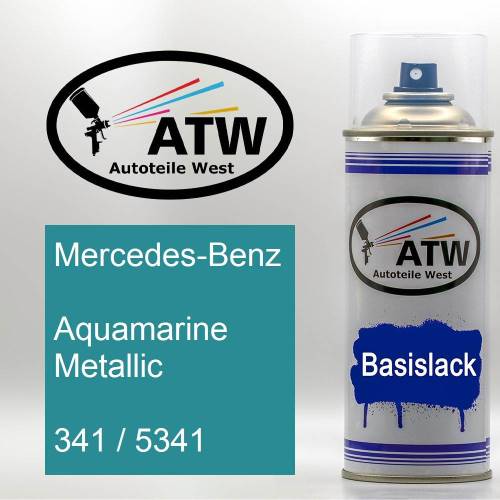 Mercedes-Benz, Aquamarine Metallic, 341 / 5341: 400ml Sprühdose, von ATW Autoteile West.